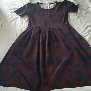 Lularoe M Amelia with Dark red%blueish purple
